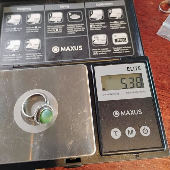 Vintage Navajo Old Pawn Green Turquoise Sterling Silver Ring Size 4.75 - Picture 9 of 9